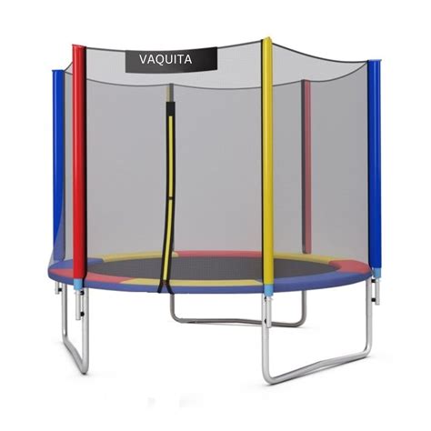 VAQUITA Jumping Trampoline with Safety Enclosure Net, Poles, Safety Pad ...