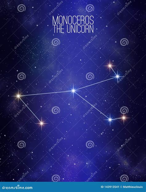 Monoceros Constellation. Starry Night Sky. Cluster Of Stars And ...