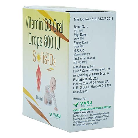 Solis-D3 800Iu 15Ml Drops Price, Uses, Side Effects, Composition ...