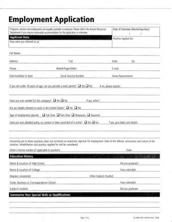 Image result for Example of Job Application Form