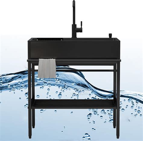 Laundry Kitchen Cabinet Sink,Freestanding kitchenette Stainless Steel ...