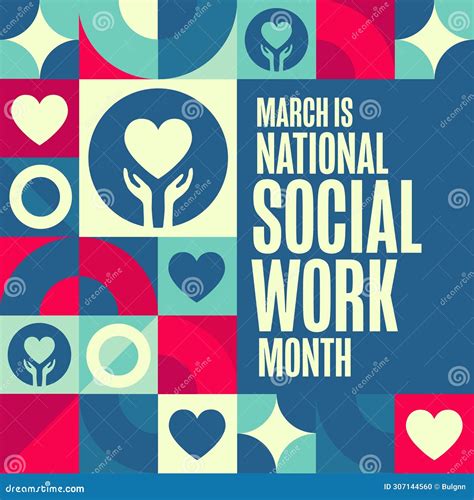 March is National Social Work Month. Holiday Concept Stock Vector ...