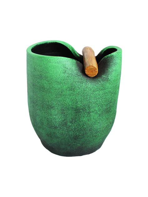 Kraftnation Terracotta Orange Log Green Decorative Utility Pot : Amazon ...