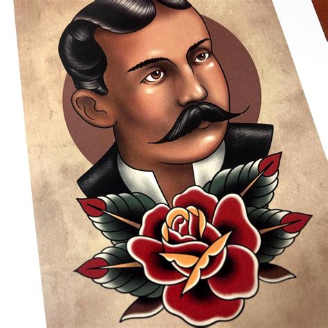 Traditional tattoo portrait | Orangetattooshop.com