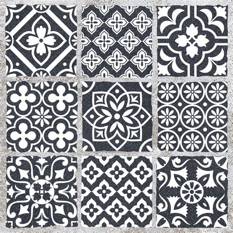 Buy 400x400 TL Moroccan Art Black White Floor Tiles Online | Orientbell ...