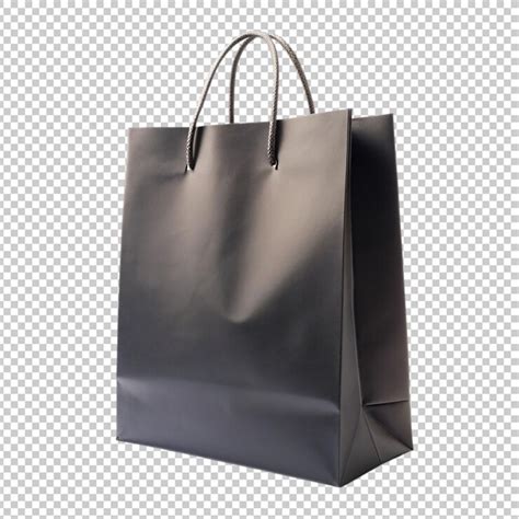 Plain black shopping bag on transparent background | Premium AI ...