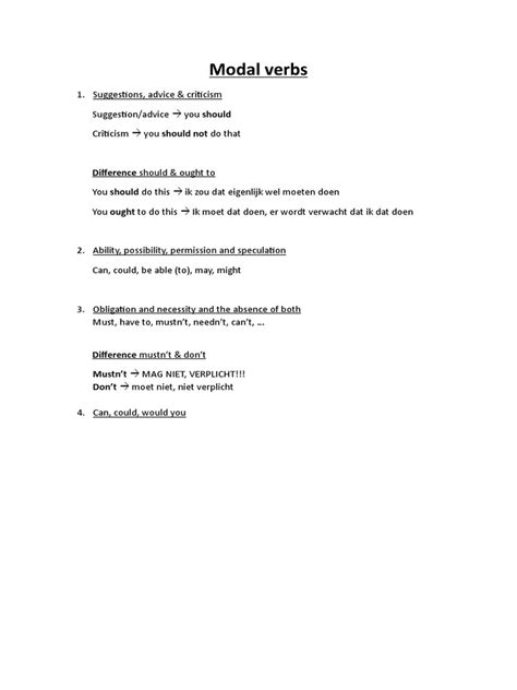 Image result for Modal Verbs Examples PDF