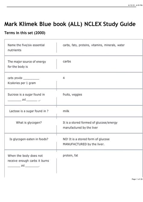 Mark Klimek Blue book (ALL) NCLEX Study Guide - NCLEX - Stuvia US