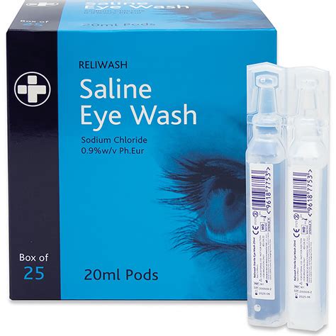 Reliwash Saline Eyewash Pods 20ml (Box of 25) | Reliwash | Eyewash Sprays and Bottles | Arco