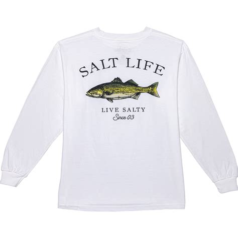 SALT LIFE Big Boys Striped Bass T-Shirt - Long Sleeve - Save 60%