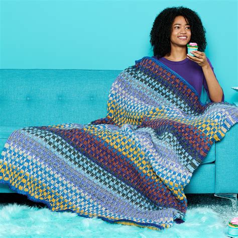 Knitting Patterns Galore - Double the Stripe Blanket