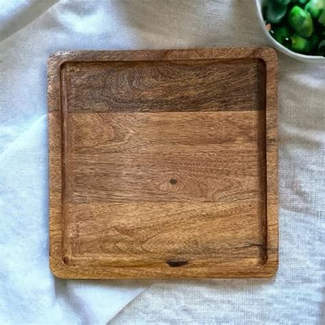 DECOR HOUSE Wooden Square Serving Tray for Snacks | Multipurpose ...