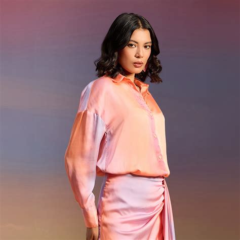 Buy RSVP by Nykaa Fashion Orange and Lilac Ombre Print Full Sleeves ...