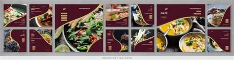 Maroon elegant restaurant instagram post | Premium PSD