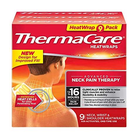 Thermacare Advanced Neck Pain Therapy Heatwraps Air Activated Heat Pads ...