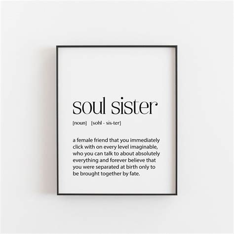 Soul Sister Definition Print, Best Friend Gifts for Birthdays or Just ...