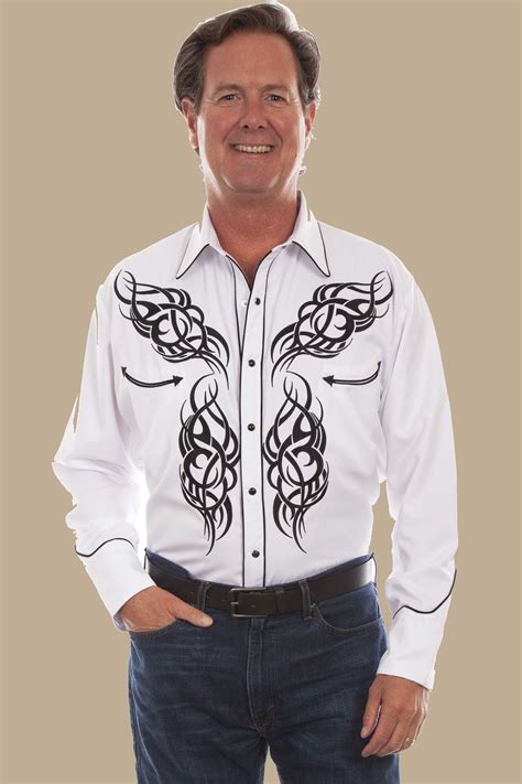 Mens Scully Embroidered Western Shirts at Nicholas Barrallier blog