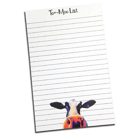 Cow To Do List Notepad 50 Sheets Cow Notepad Lined | Desertcart INDIA