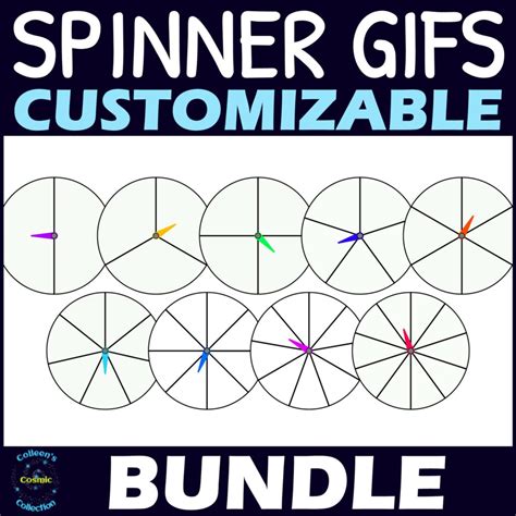 Customizable White Spinner GIFs Clipart BUNDLE | Made By Teachers