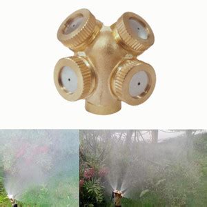 BEZMET 4 Hole Brass Spray Misting Nozzle Gardening Sprinklers ...