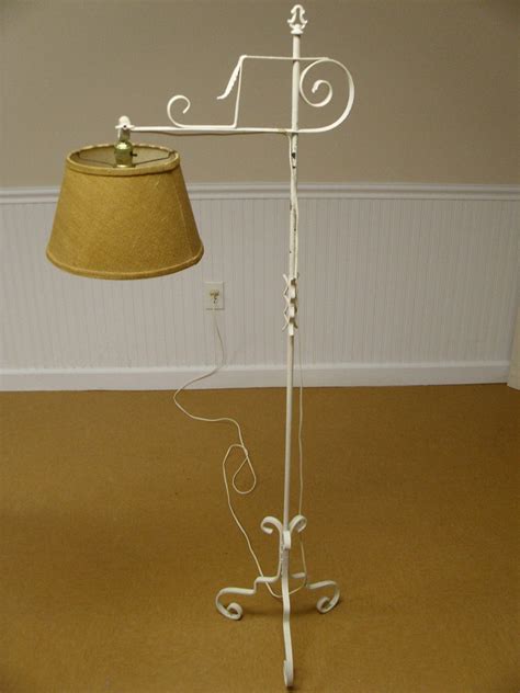 Wrought Iron Floor Lamp With Table And Magazine Rack