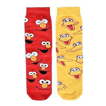 THELA GAADI Sesame Street Elmo & Cookie Faces Socks - 100% Combed ...