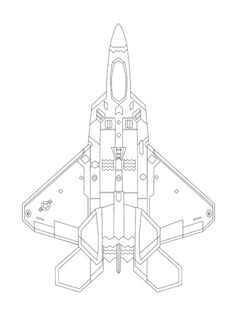 Lockheed Martin F22 Raptor Blueprint Black | Inspire Uplift