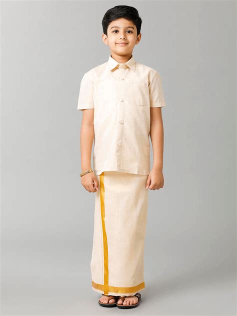 Buy Boys Tissue Jari Dhoti & Shirt Sets Online | Tissue Jari Dhoti ...