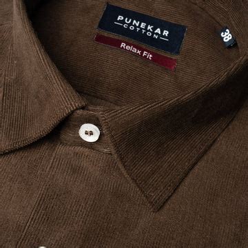 Dark Brown Color Corduroy Shirt For Men – Punekar Cotton