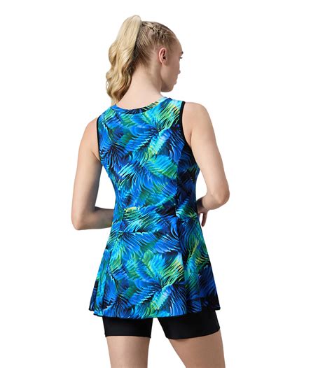 Buy Speedo Women's Endurance10 Printed Closedback Swimdress With Boyleg ...