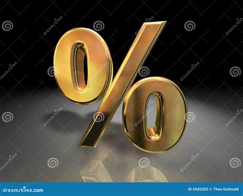 Golden Percentage Symbol stock illustration. Illustration of illustrated - 5945205