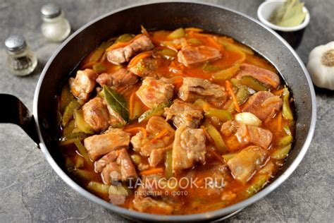 Азу с маринованными огурцами (из свинины) — рецепт с фото пошагово