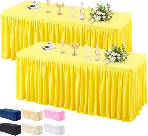 Amazon.com: 2 Pack Yellow Tablecloths for Rectangle Tables 6ft, Wrinkle ...