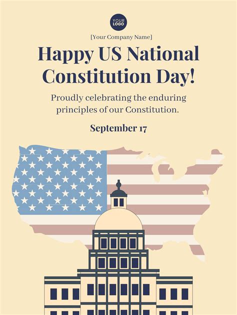 Free US National Constitution Day Template to Edit Online