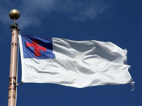 Kkk Flying Christian Flag 241 Robed Ku Klux Klan Stock Photos,