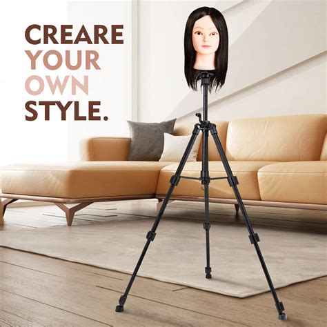 HYOUJIN Heavy Duty Wig Mannequin Head Stand Tripod Stand Metal ...