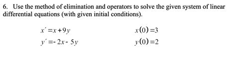 Image result for Solve System of Differential Equations Elimination Using Operators