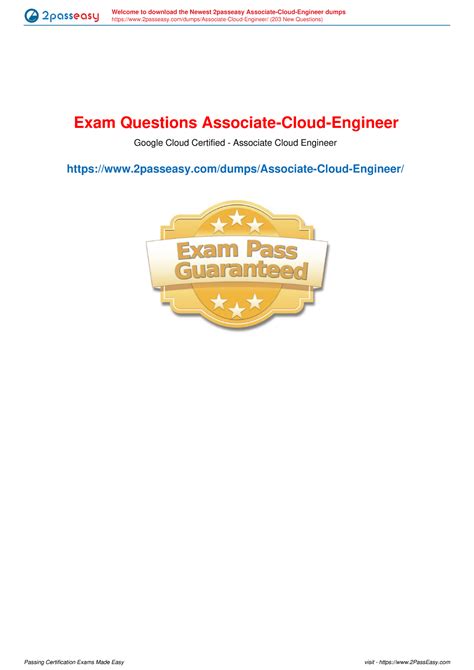 Google Cloud Certified - Associate Cloud Engineer Exam Questions ...