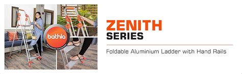 Bathla Zenith 4-Step Heavy Duty Foldable Aluminium Ladder for Home with ...