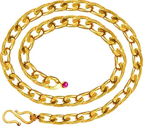 Happy Stoning One Gram Gold Plated Short Alloy Chain For Men Width 8mm ...