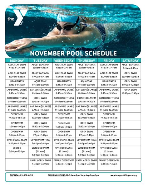 La Porte Ymca Pool Schedule at Katie Felton blog