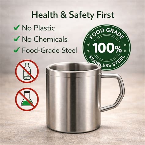 Stainless Steel Thermal Double-Wall Insulated Tea Coffee Mug With Lid ...