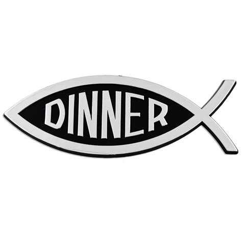 Dinner Fish Chrome Auto Emblem - 5" x 1.75" : Amazon.in: Car & Motorbike