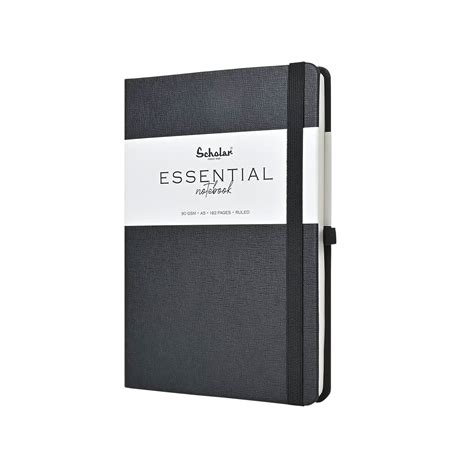 Scholar Essential Black Notebook - A5, Ruled – Makoba