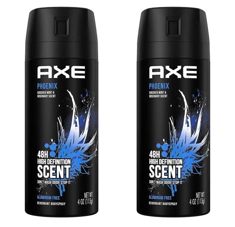*PACK OF 2* AXE PHOENIX Deodorant Body Spray 4 oz 113g 48H Crushed Mint ...