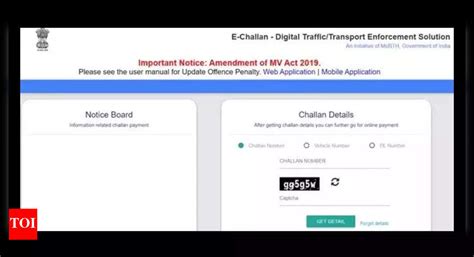 Check and Pay Traffic Challan Online - Step-by-Step Guide | - The Times ...