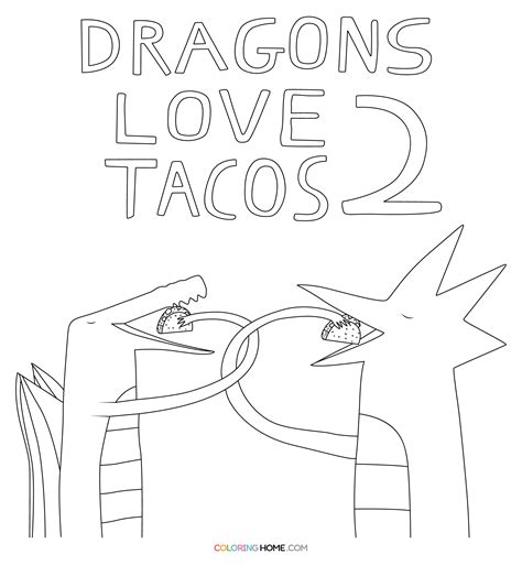 Free Printable Dragons Love Tacos Coloring Pages