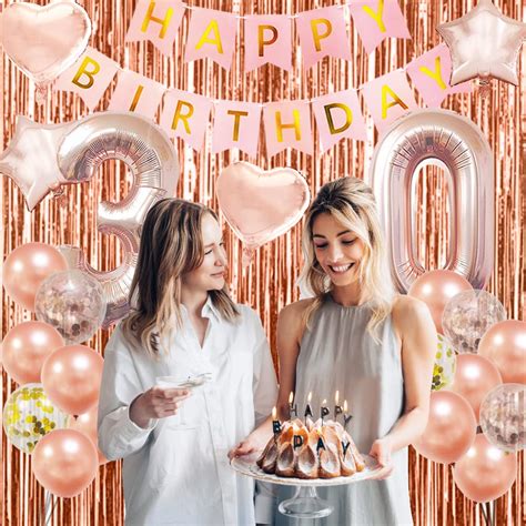 30th Birthday Decorations for Women Rose Gold 30th Birthday Decorations ...