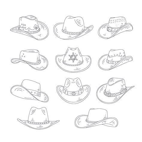 Free Vector | Hand drawn cowboy hat drawing illustration