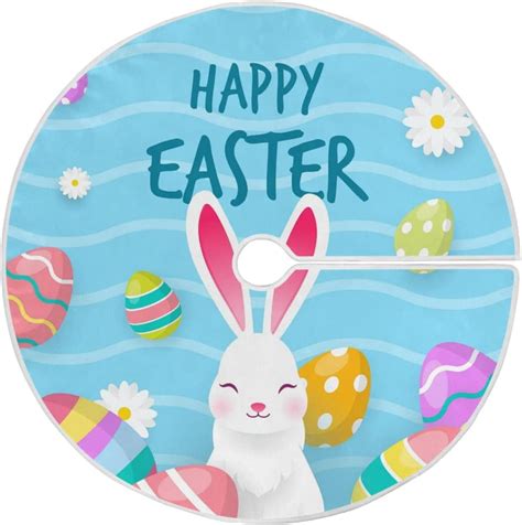 Coolnut Christmas Tree Skirt, 48", Easter Tree Skirt Double Layers ...